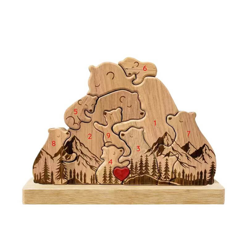 Personalized Wooden Bear Family Keepsake