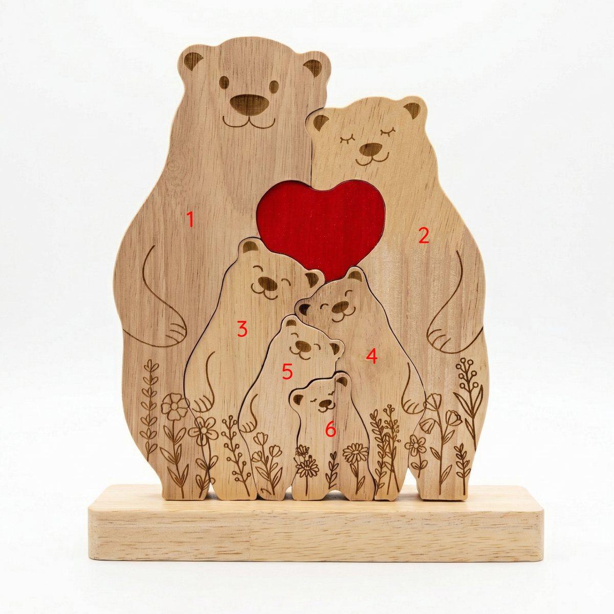 Personalized Bear Family Keepsake – Parent & Cubs Design
