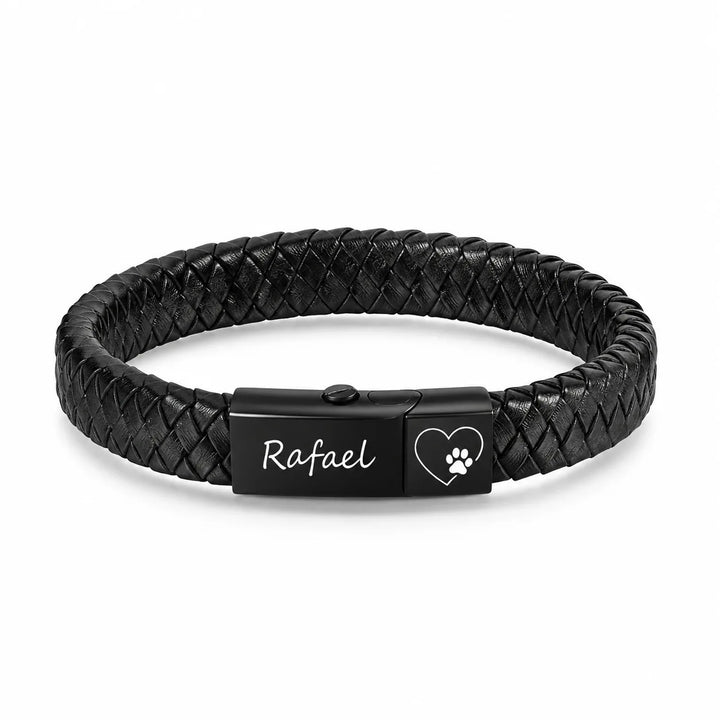 Personalized Memorial Ashes Leather Bracelet