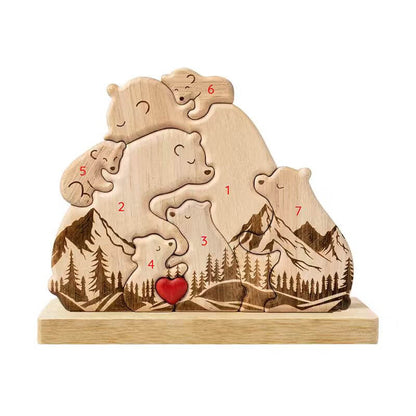 Personalized Wooden Bear Family Keepsake
