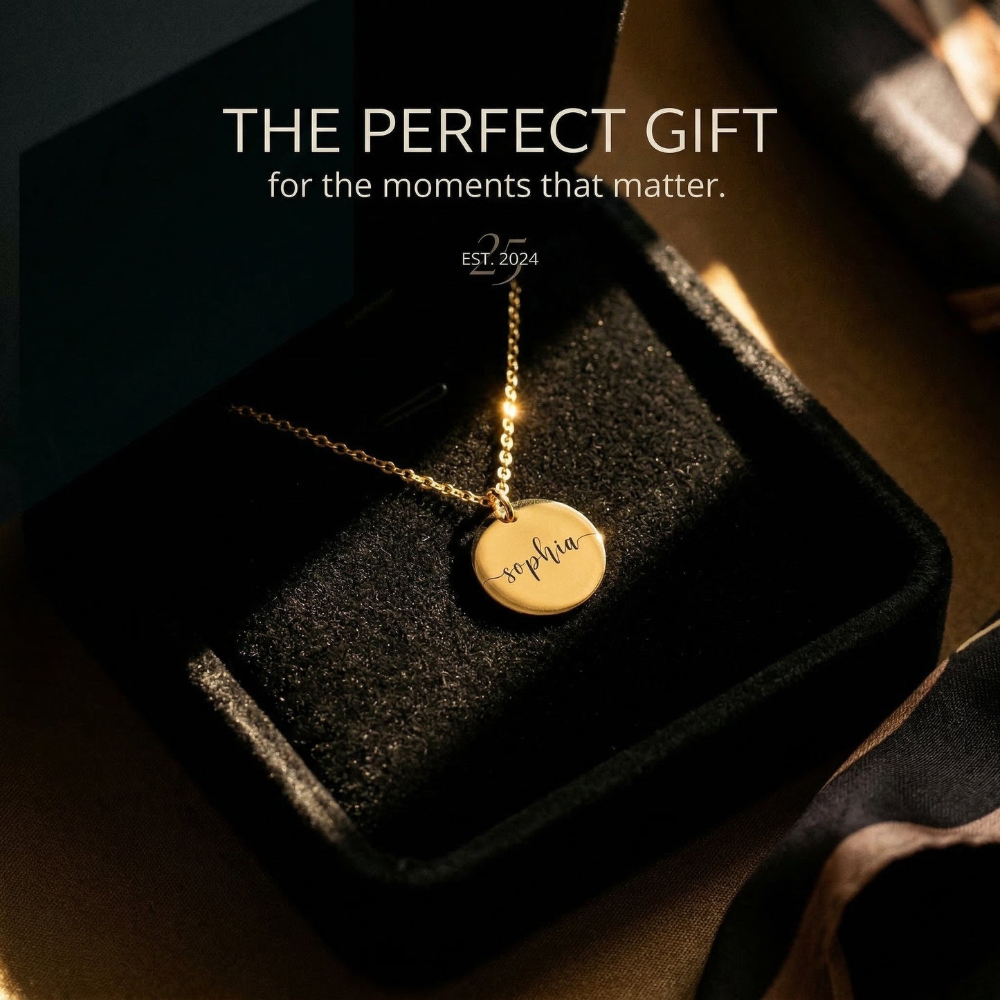 Custom Round Engraved Name Pendant Necklace