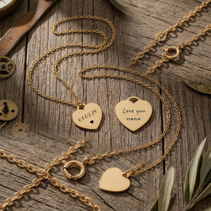 Personalized Heart Name Necklace – Custom Engraved Jewelry Gift for Her