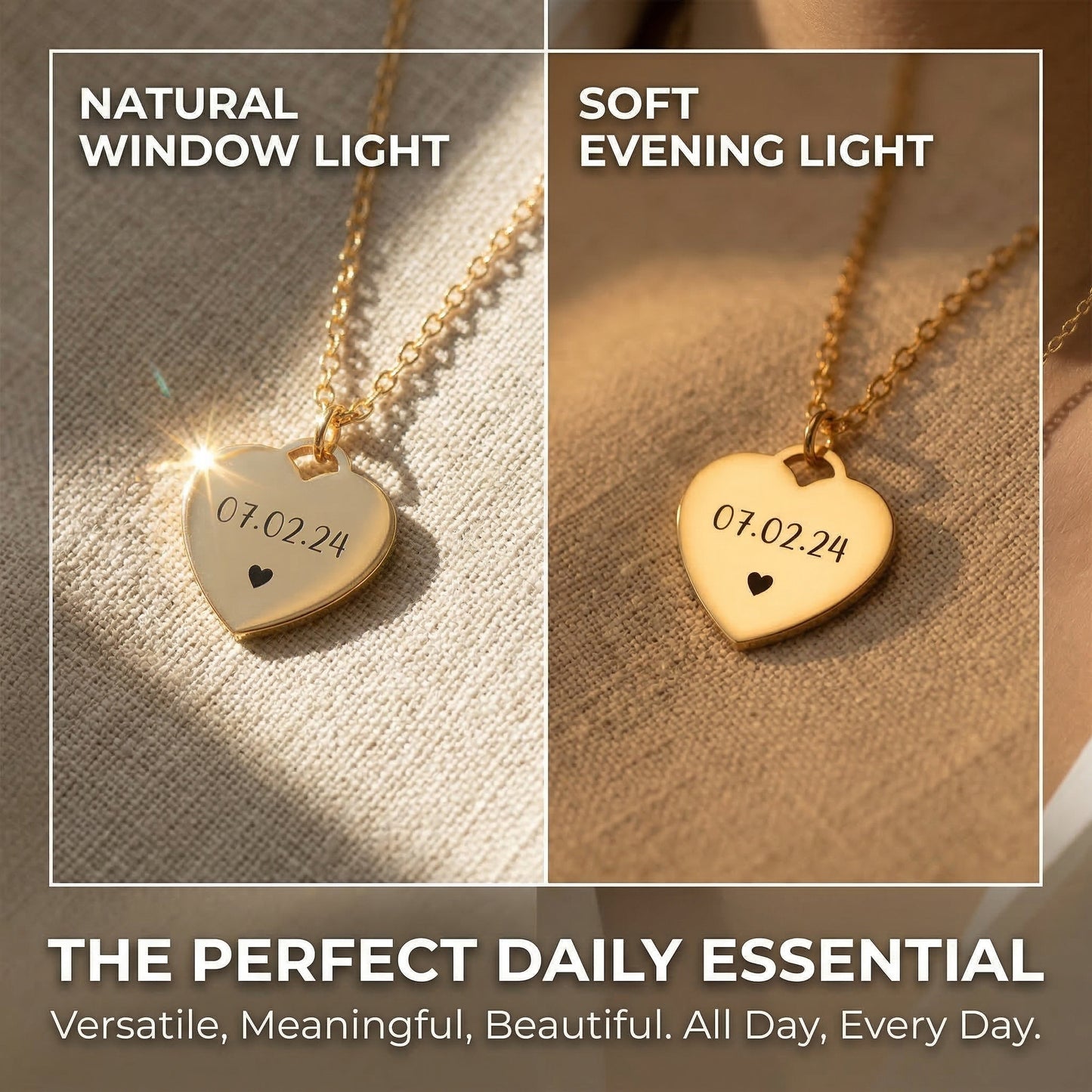Personalized Heart Name Necklace – Custom Engraved Jewelry Gift for Her