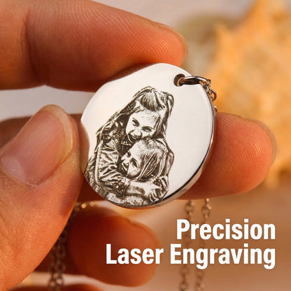 Custom Portrait Necklace – Engraved Photo Jewelry Gift