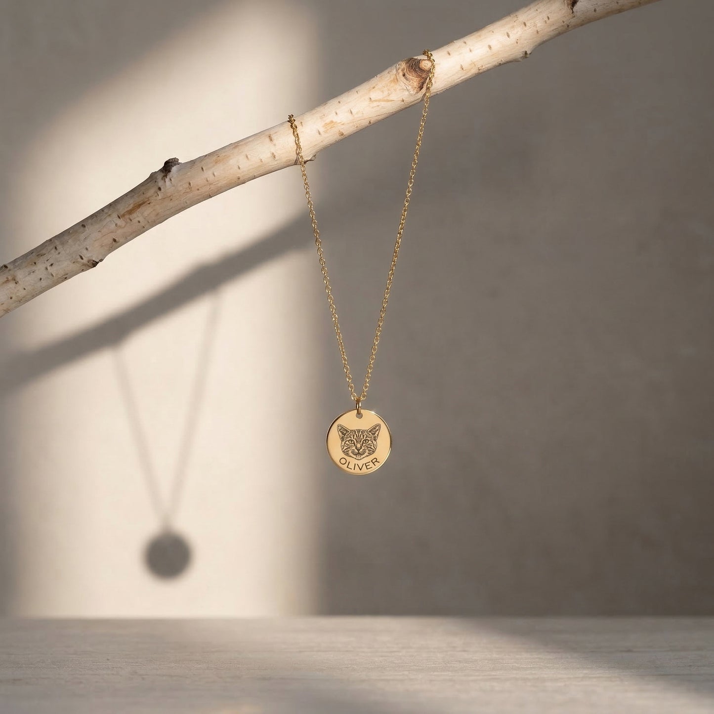 Custom Pet Face Necklace – Engraved Name Memorial Jewelry for Dog & Cat Lovers