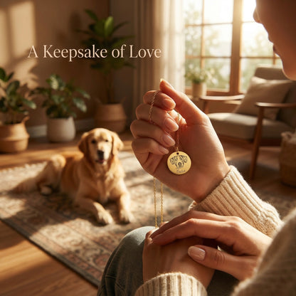 Custom Pet Face Necklace – Engraved Name Memorial Jewelry for Dog & Cat Lovers