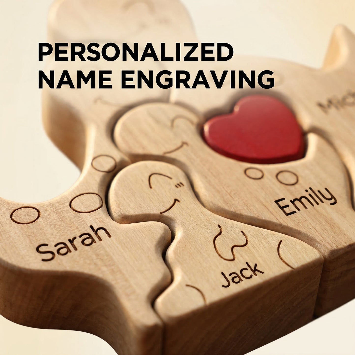 Custom Dinosaur Family Keepsake – Personalized Wooden Dino Decor with Names & Heart Gift