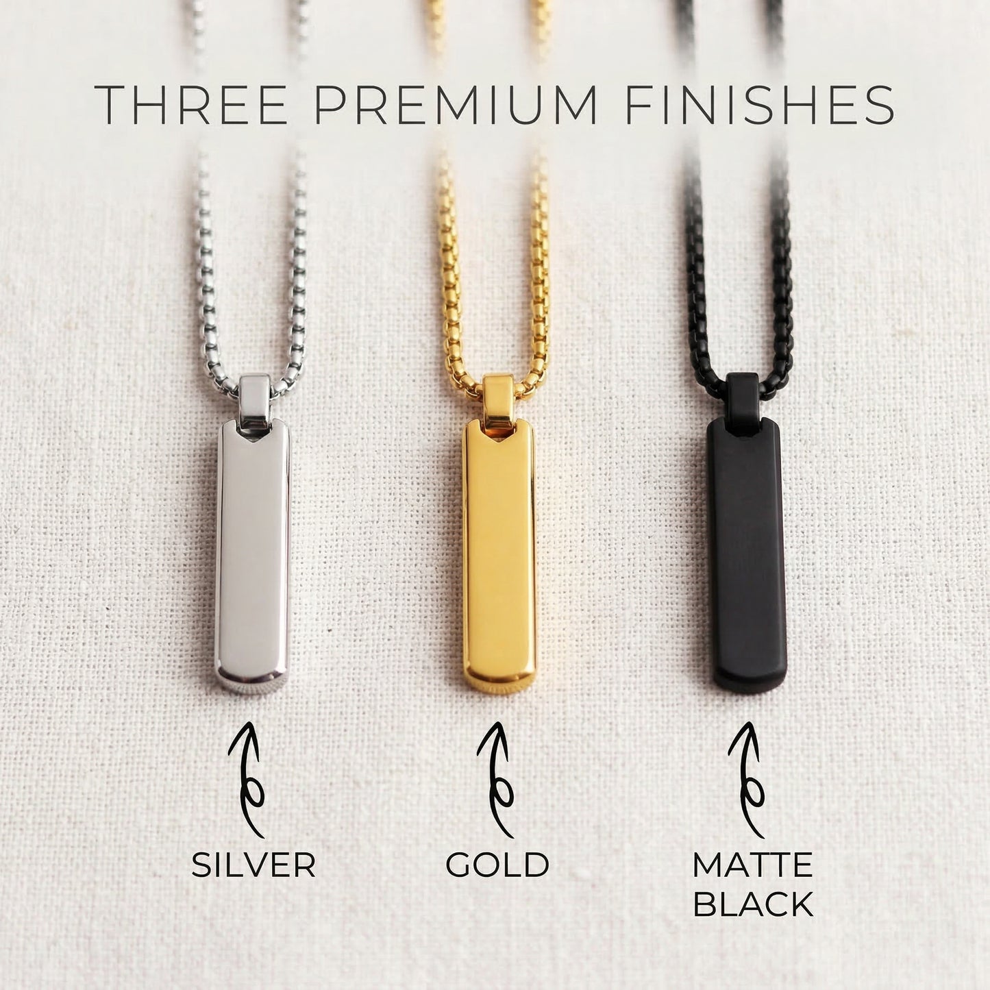 Personalized Dad Necklace – Engraved Bar Pendant Gift