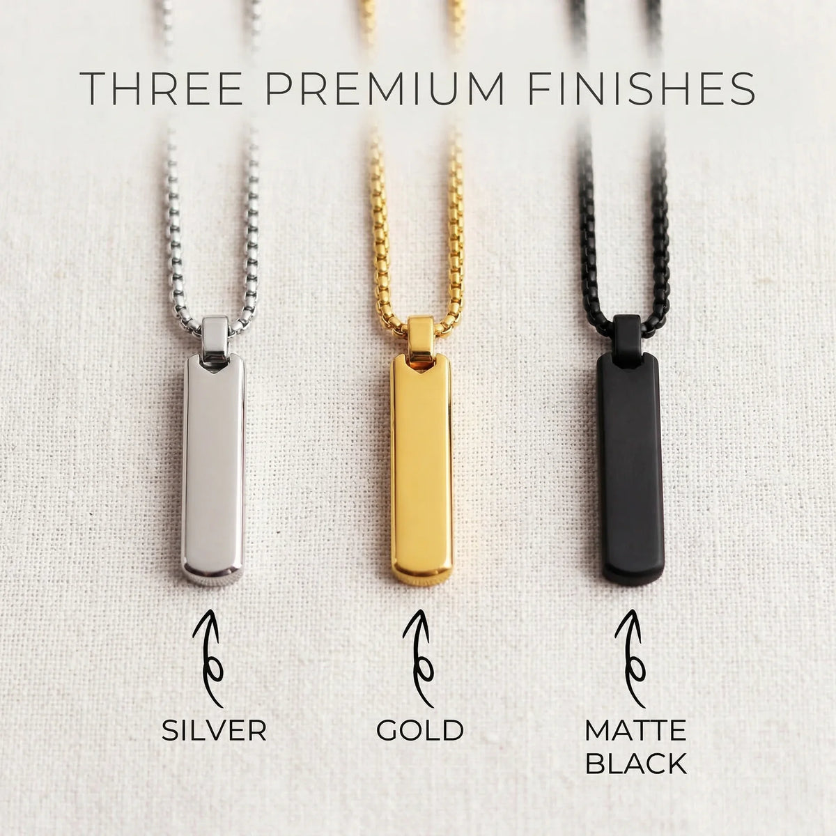 Personalized Engraved Bar Necklace for Dad