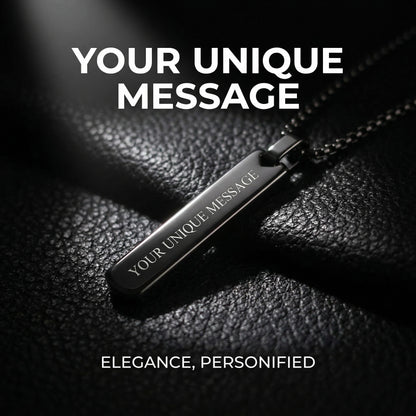 Personalized Dad Necklace – Engraved Bar Pendant Gift