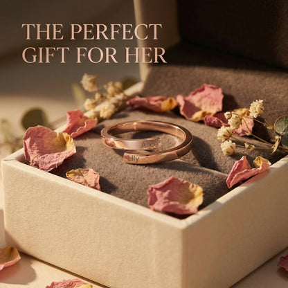 Personalized Name Ring – Adjustable Open Band Gift