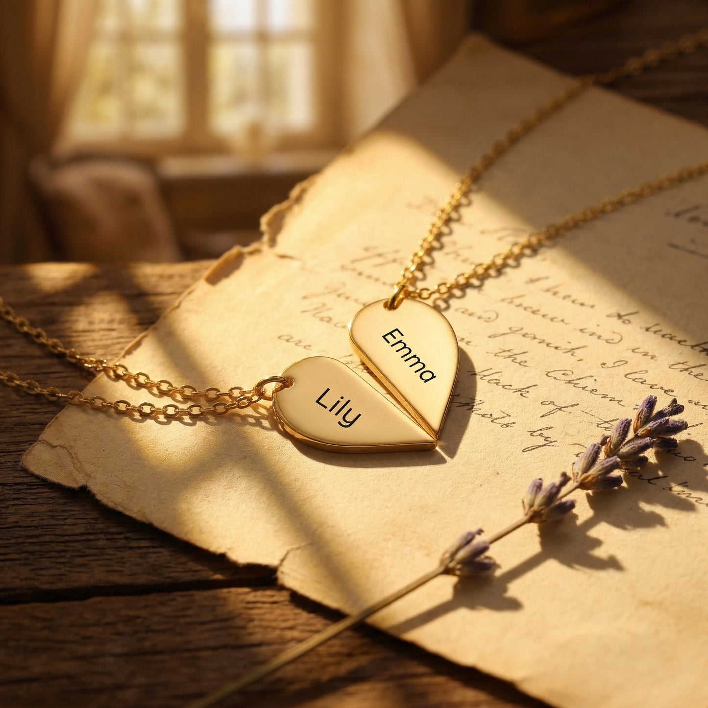 Personalized Mother & Daughter Necklace – Heart-Shaped Custom Name Jewelry