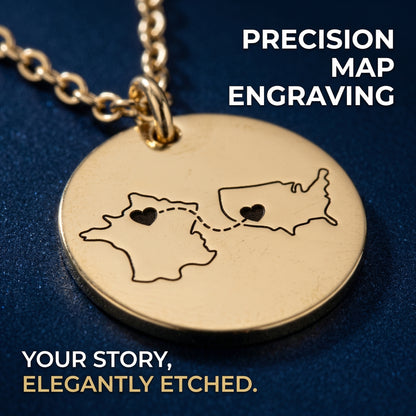 Distance Makes the Heart Grow Fonder – Personalized Two-Map Necklace