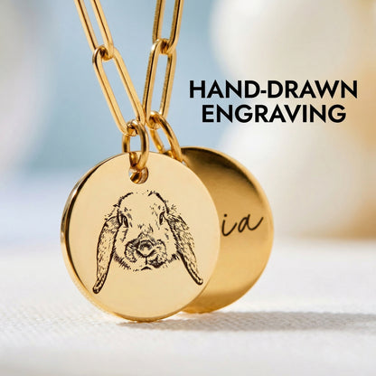 Personalized Pet Portrait Necklace – Custom Dog or Cat Jewelry