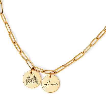 Personalized Pet Portrait Necklace – Custom Dog or Cat Jewelry