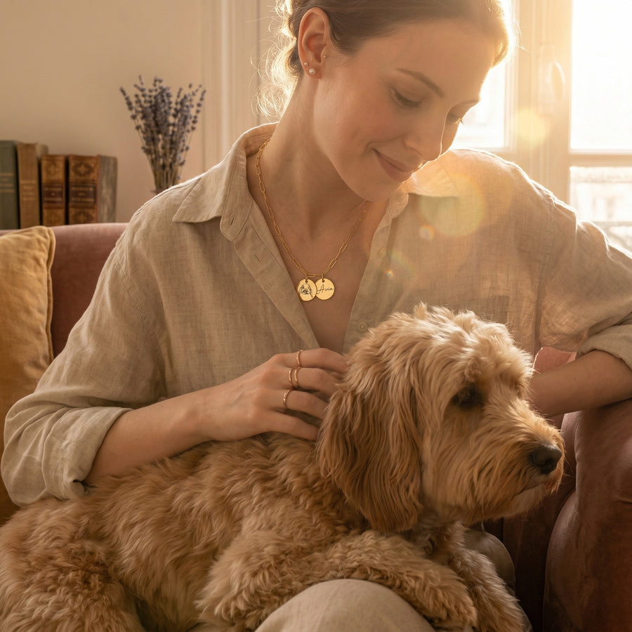Personalized Pet Portrait Necklace – Custom Dog or Cat Jewelry