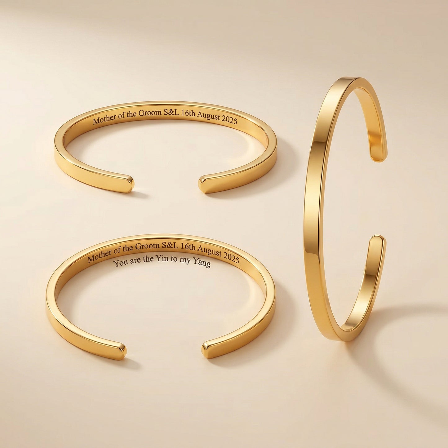 Personalized Coordinates Cuff Bracelet - Custom Engraved Name & Date - Matching Unisex Gift for Couples & Friends