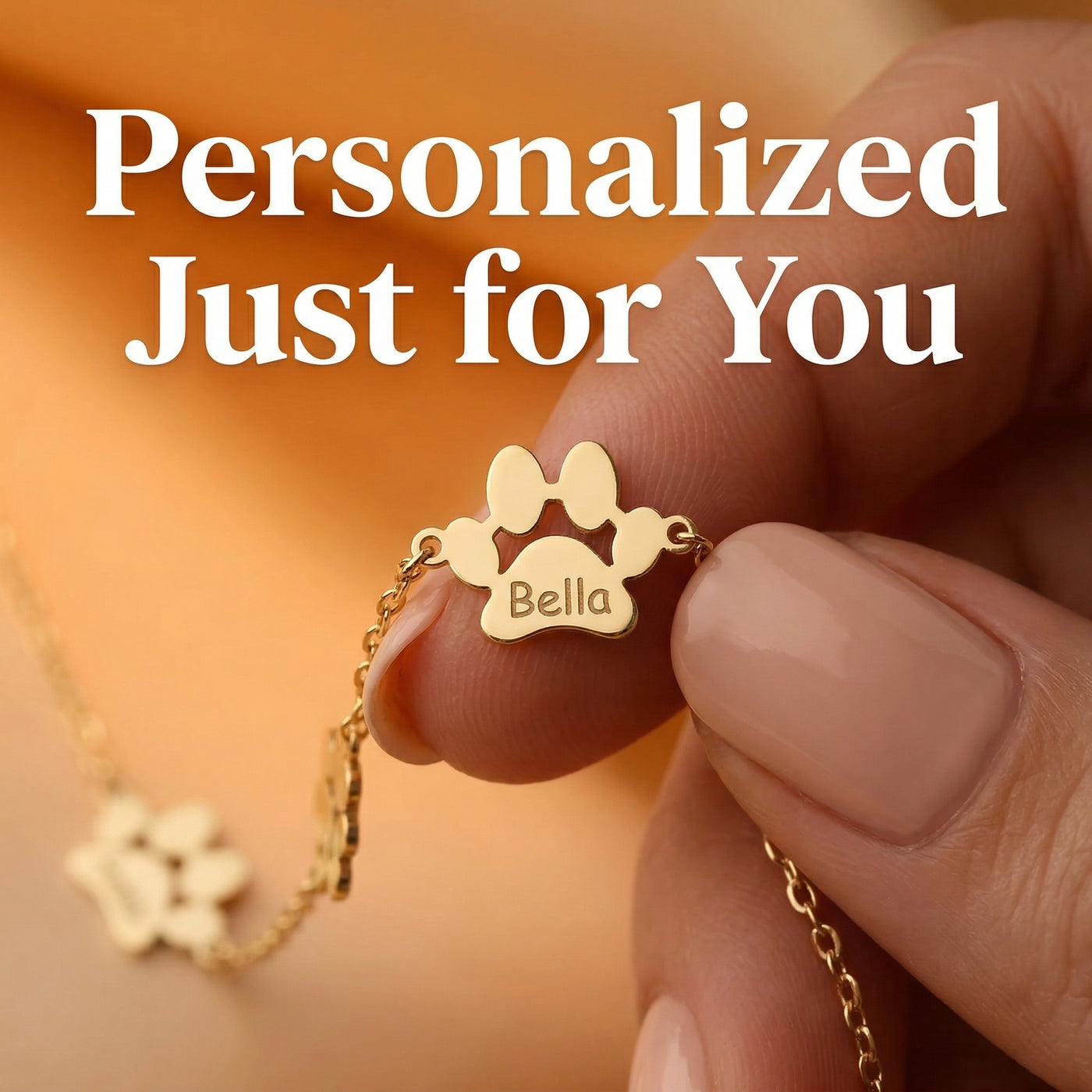 Personalized Paw Print Bracelet with Custom Pet Name - The Perfect Adjustable Keepsake for Pet Lovers