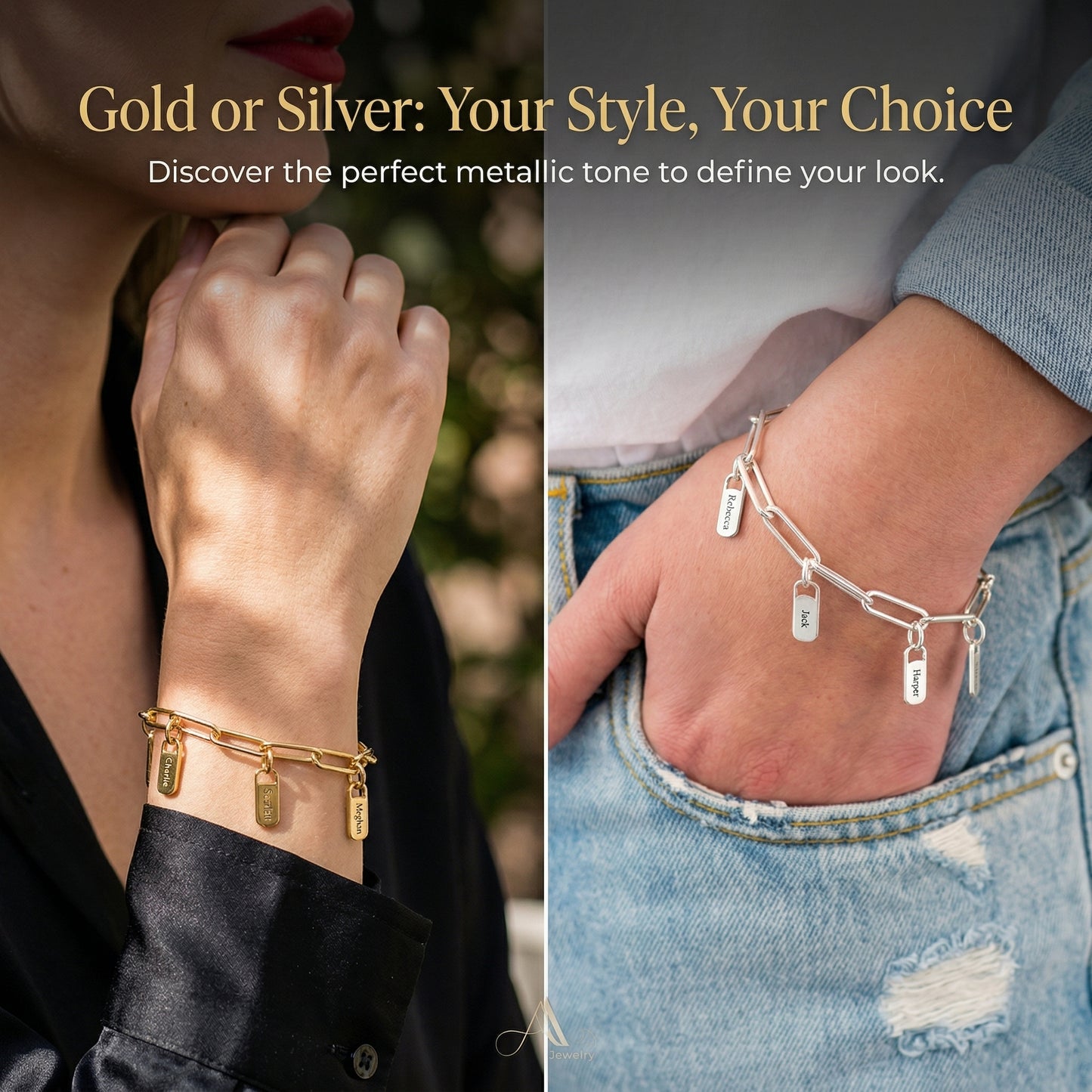 Personalized Name Tag Bracelet – Stainless Steel Paperclip Chain