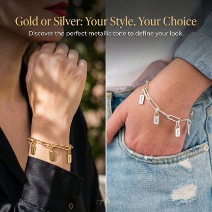 Personalized Name Tag Bracelet – Stainless Steel Paperclip Chain