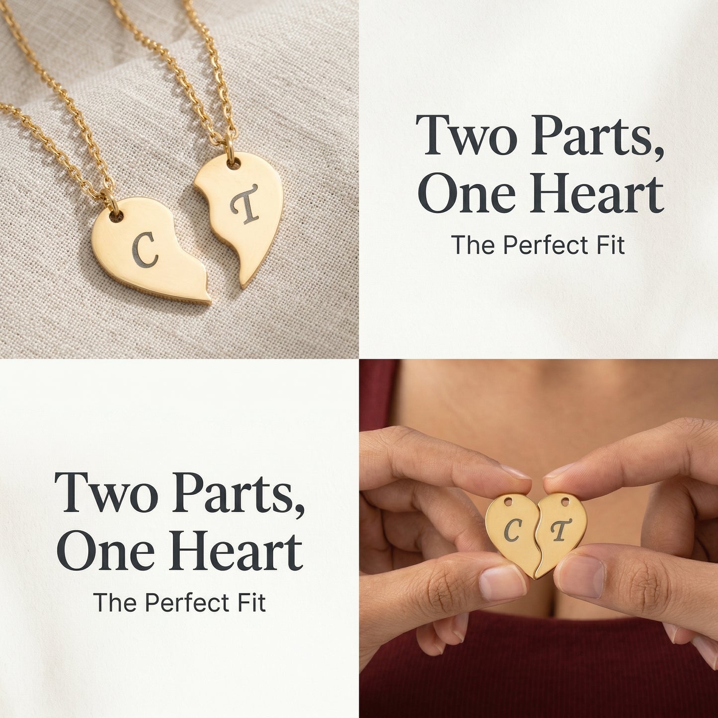 Personalized Split Heart Necklace – A Meaningful Gift for Someone Special