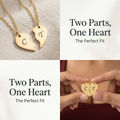 Personalized Split Heart Necklace – A Meaningful Gift for Someone Special
