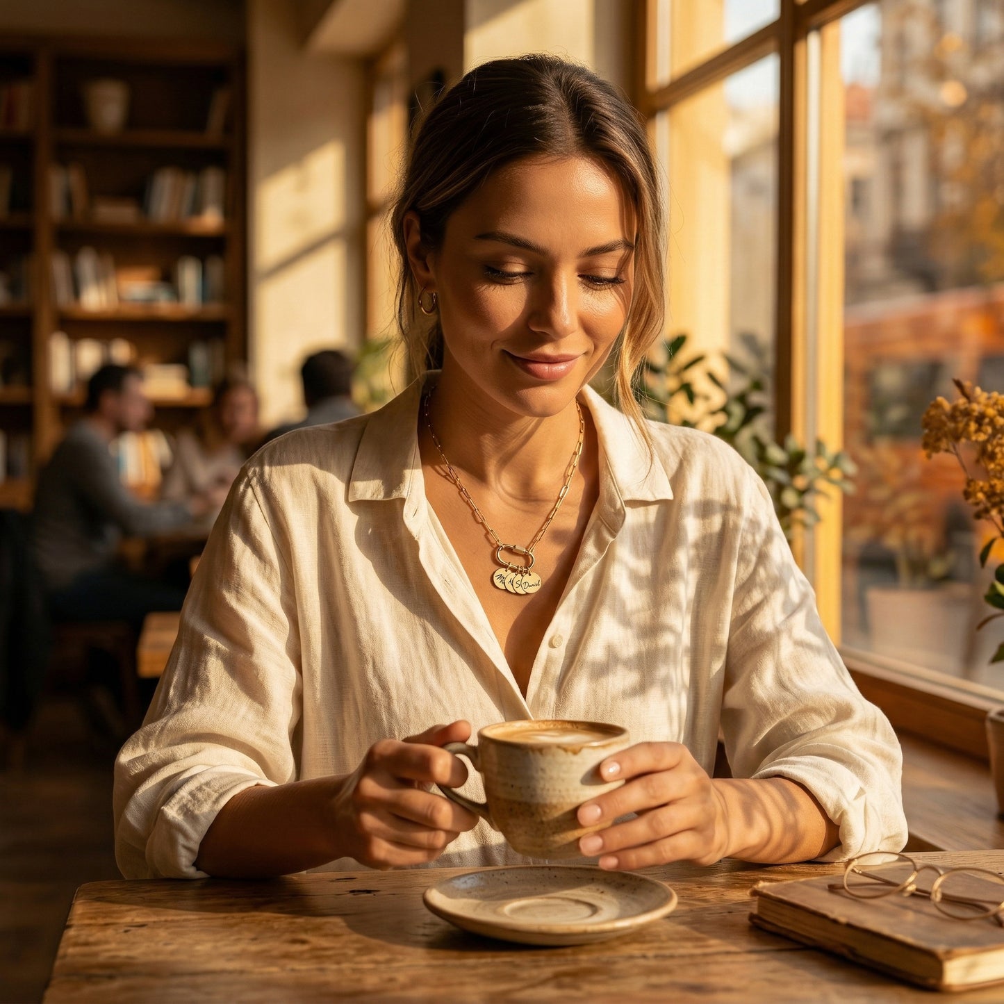 Personalized Family Charm Necklace with Carabiner Clasp