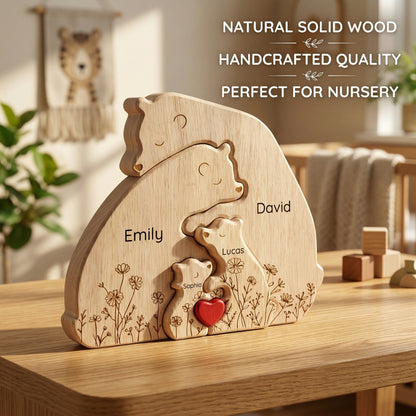 Mother’s Day Special: Personalized Wooden Bear Family – A Gift That Holds Her Whole World