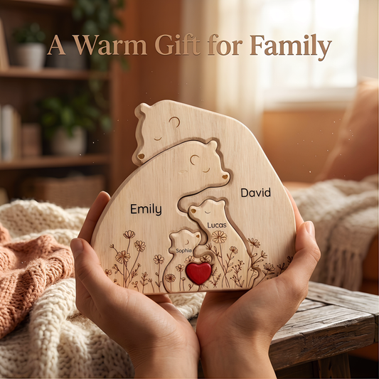 Mother’s Day Special: Personalized Wooden Bear Family – A Gift That Holds Her Whole World