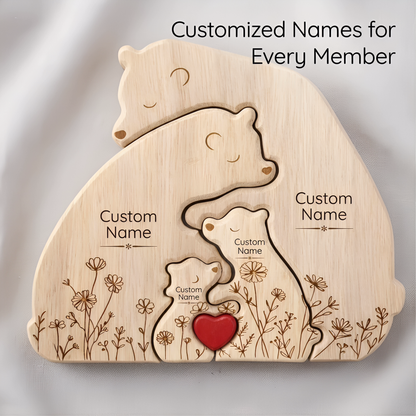 Mother’s Day Special: Personalized Wooden Bear Family – A Gift That Holds Her Whole World