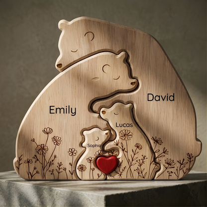 Mother’s Day Special: Personalized Wooden Bear Family – A Gift That Holds Her Whole World