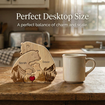Personalized Wooden Bear Family Keepsake