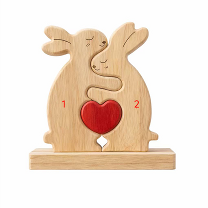 Personalized Rabbit Family Wooden Keepsake Ornament