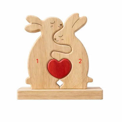 Personalized Rabbit Family Keepsake – Heart Together