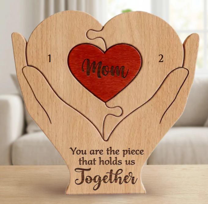 You Are the Piece That Holds Us Together - Personalized Wooden Family Decor