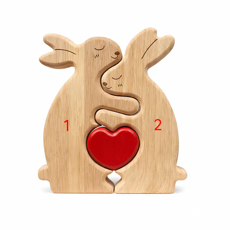 Personalized Rabbit Family Wooden Keepsake Ornament