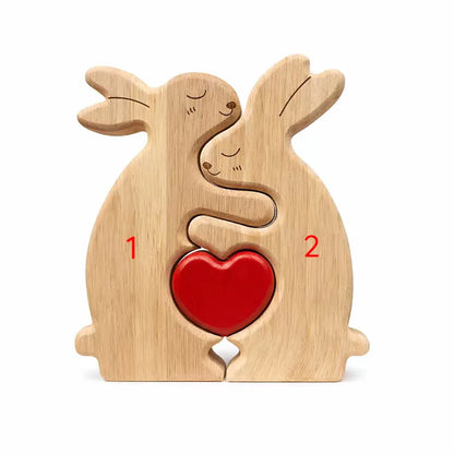 Personalized Rabbit Family Keepsake – Heart Together
