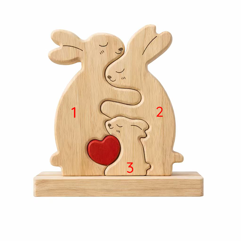 Personalized Rabbit Family Wooden Keepsake Ornament