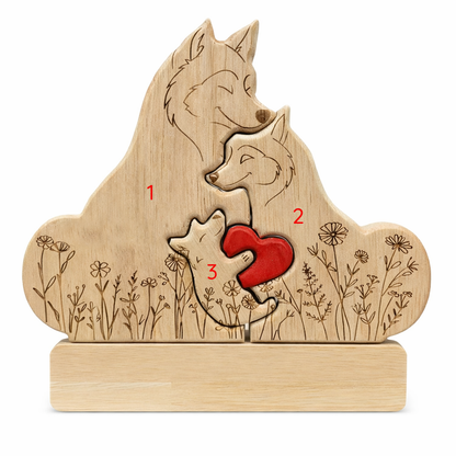 Personalized Wolf Family Wooden Plaque – Custom Names Home Decor Gift