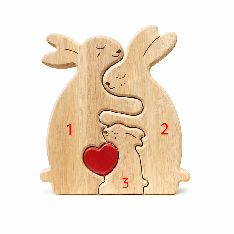Personalized Rabbit Family Wooden Keepsake Ornament