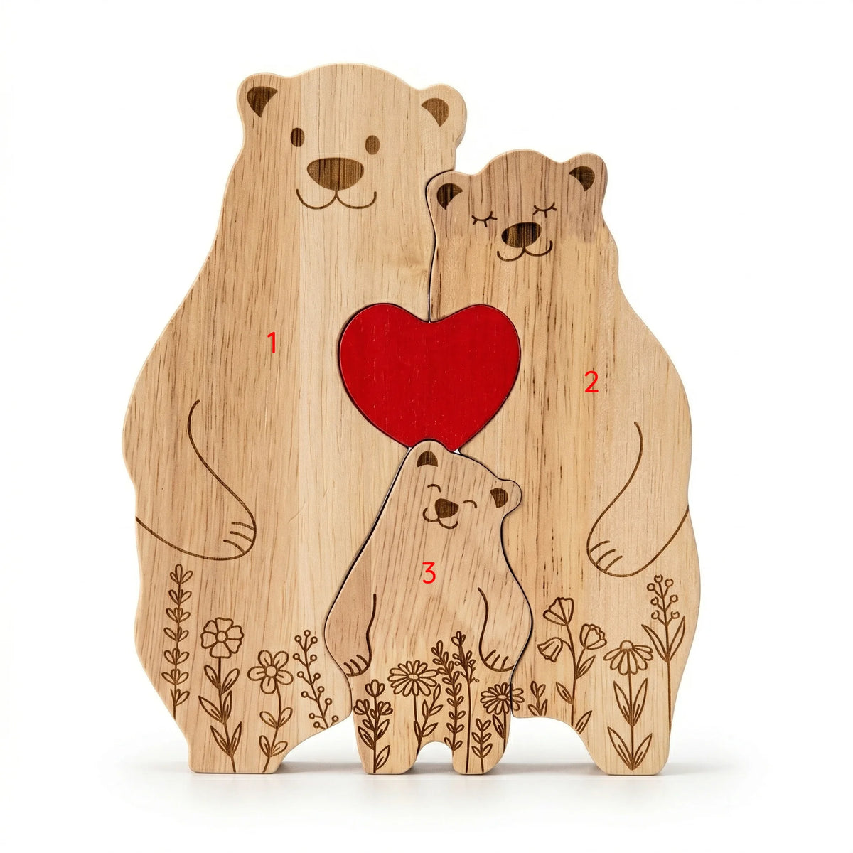 Personalized Bear Family Keepsake – Parent & Cubs Design