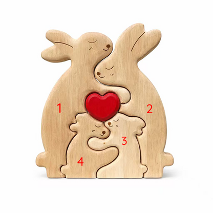 Personalized Rabbit Family Wooden Keepsake Ornament