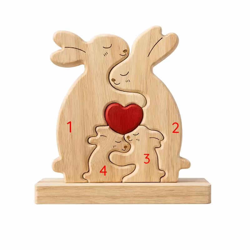 Personalized Rabbit Family Wooden Keepsake Ornament