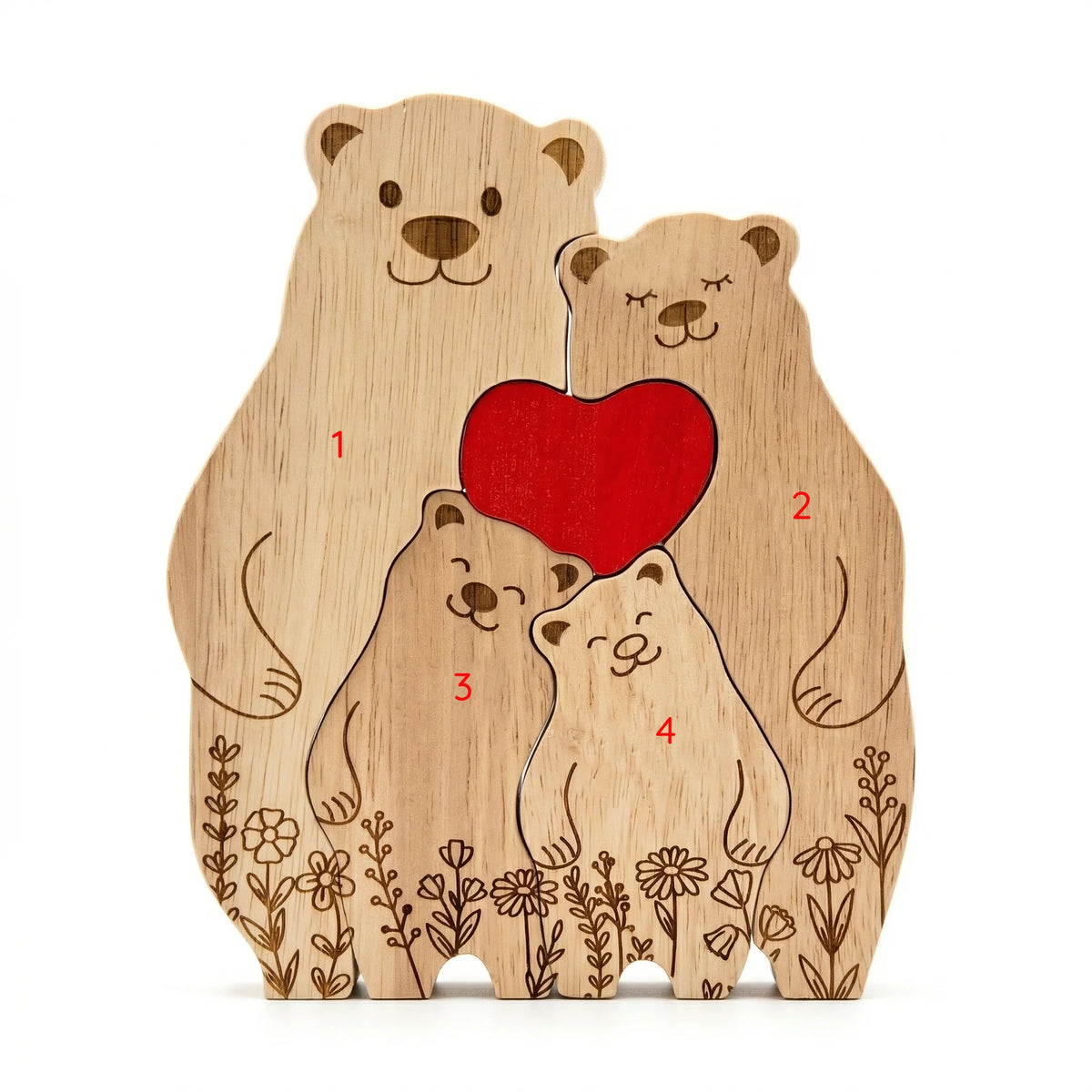 Personalized Bear Family Keepsake – Parent & Cubs Design