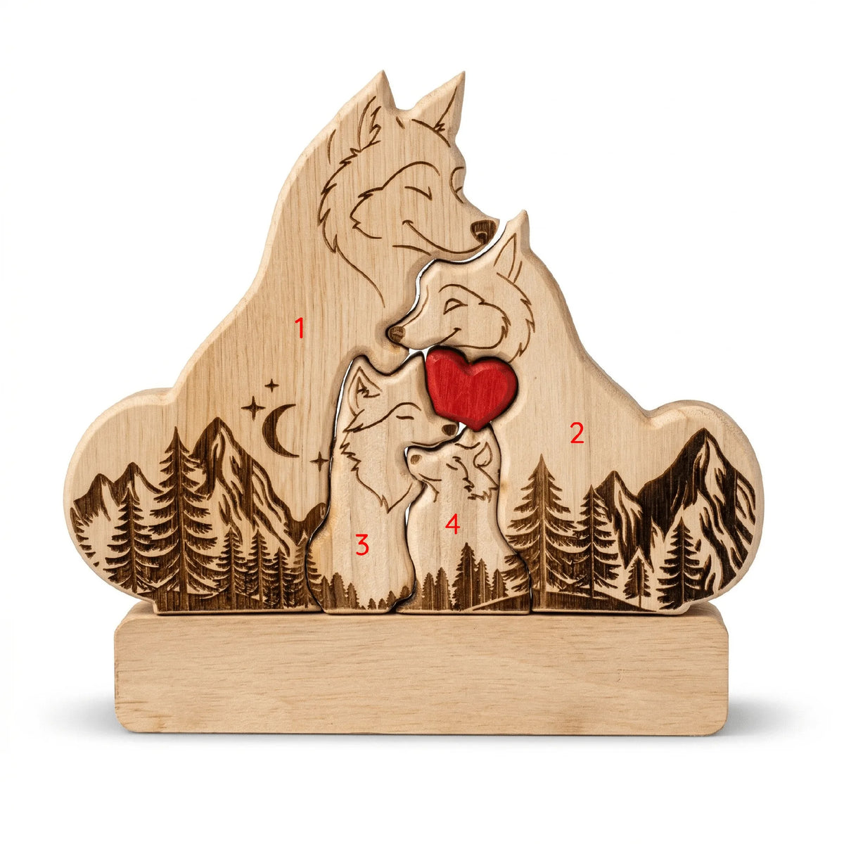 Personalized Wolf Family Plaque