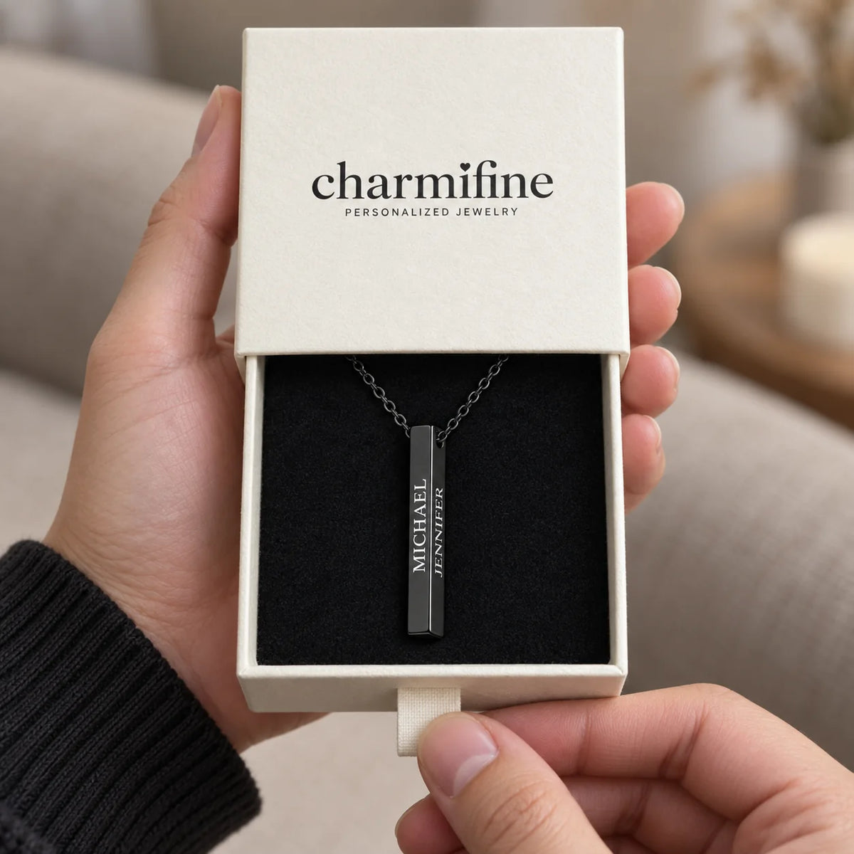 Personalized Vertical Bar Necklace