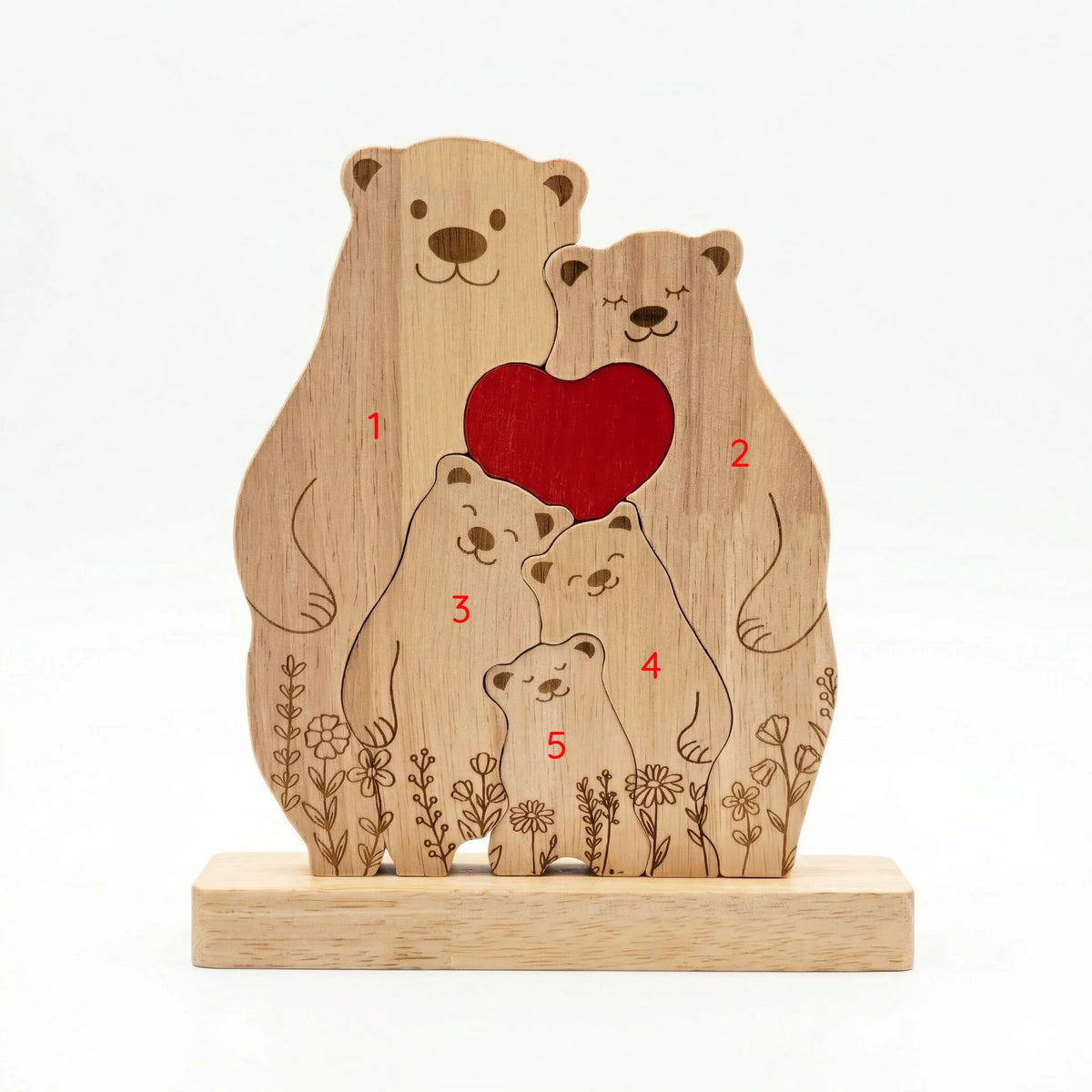 Personalized Bear Family Keepsake – Parent & Cubs Design