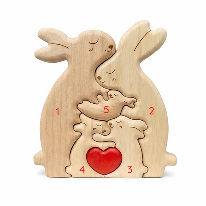 Personalized Rabbit Family Wooden Keepsake Ornament