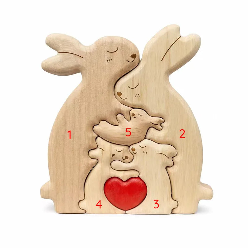 Personalized Rabbit Family Keepsake – Heart Together