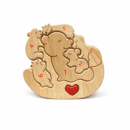 Personalized Wooden Bear Family Keepsake Ornament